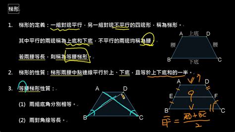 梯形中有一個圓形與四邊相接|【觀念】梯形的定義 